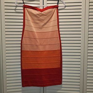 Coral Colored Bodycon Bebe Dress